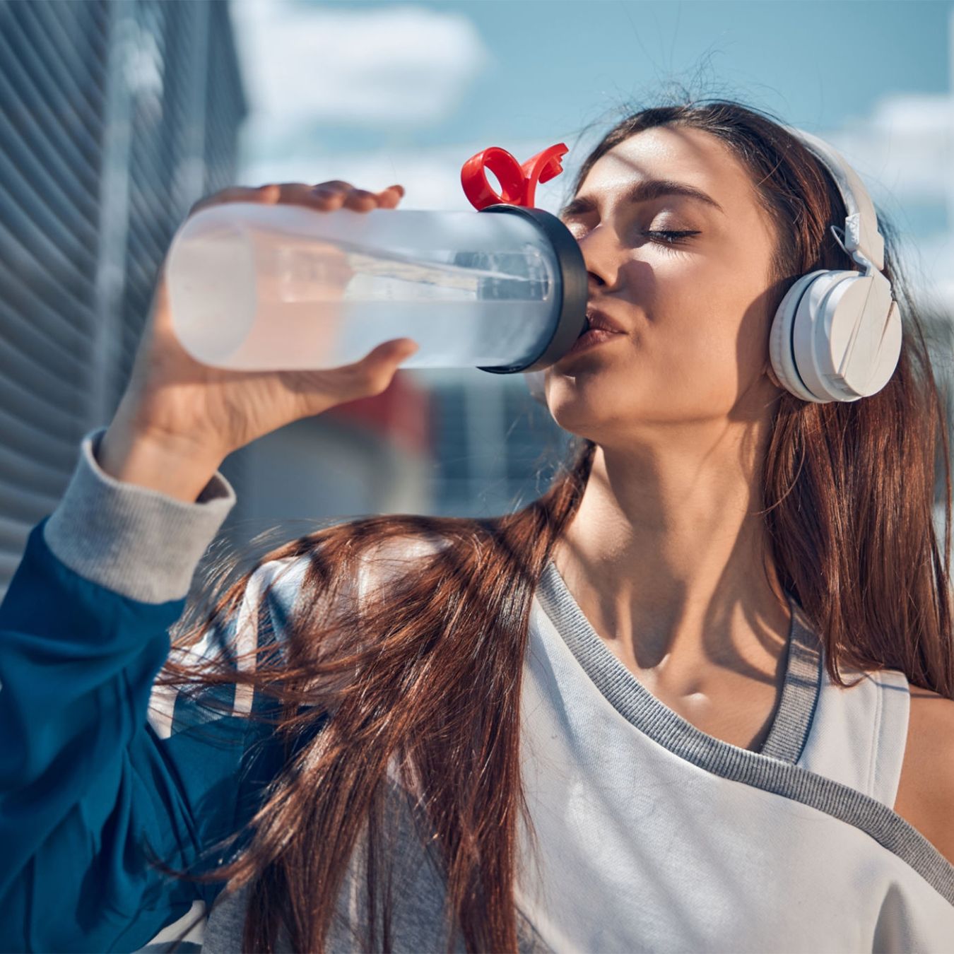 woman drinking water